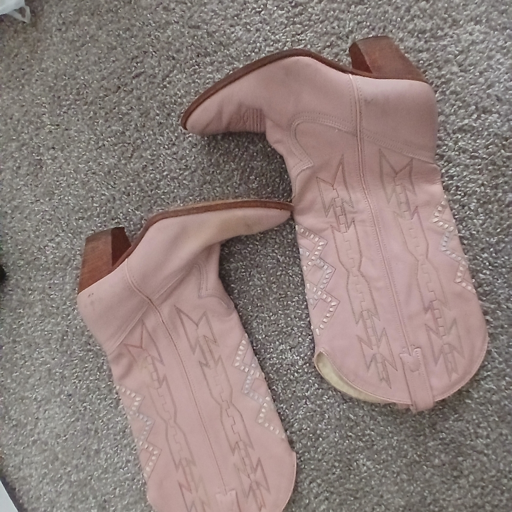 Pink Real Leather Cowgirl boots